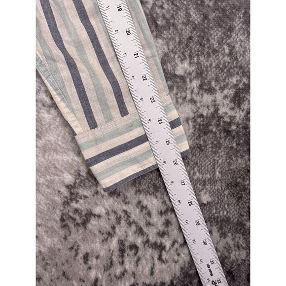 New J Crew Shirt Medium Mens Classic Fit Striped Long Sleeve Casual Button - Picture 5 of 9